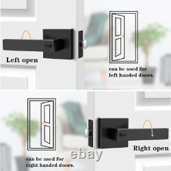 10 Pack Black Entry Knob Combo Pack Keyed Entrance Door Lever, Exterior Lockset