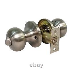 10x Door Knob Lock Entry Keyed Cylinder 30 Keys Exterior Interior KW1 SS