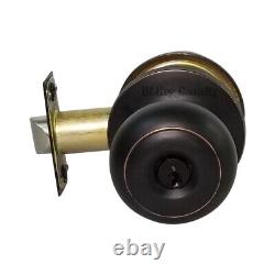 10x Door Knobs Lock Entry Keyed Cylinder with 3 Keys Exterior Interior Kw1 ORB