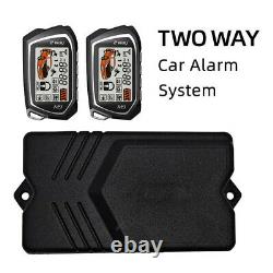 2-Way 12V Keyless Entry Engine Remote Control Door Lock Car LCD Alarm System Kit