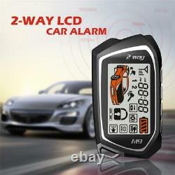 2 Way LCD Keyless Entry 12V Car Alarm Security System Multi Channel +2 Remotes