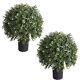 20''t 17''d Outside Fake Plants Front Entry Door Realistic Plastic Trees 2pack