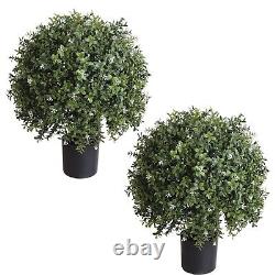 20''T 17''D Outside Fake Plants Front Entry Door Realistic Plastic Trees 2Pack