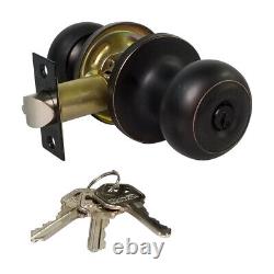 20x Door Knobs Lock Entry Keyed Cylinder with 3 Keys Exterior Interior Kw1 ORB