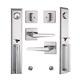 2pack! Silver Double Door Handleset Front Entry Door Lockset Exterior Full & For