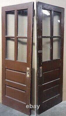 30x79.5 Antique Vintage SOLID Wood Wooden Exterior Entry Door Window Wavy Glass