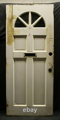 32x79x1.75 Vintage Antique SOLID Wood Wooden Exterior Entry Door Window Glass
