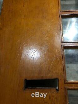 32x80 Art Deco Exterior Wood Front Entry Door /w Square Glass