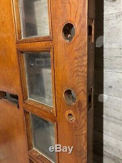 32x80 Art Deco Exterior Wood Front Entry Door /w Square Glass