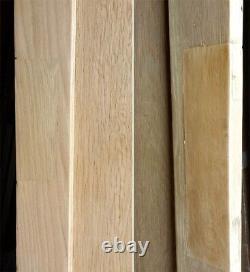 32x80x1.75 Vintage Antique SOLID Wood Wooden Entry Door 4 Window Glass Panels