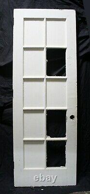 32x94x2 Antique Vintage Wooden Wood Exterior Entry French Door 10 Window Glass