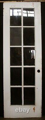 32x94x2 Antique Vintage Wooden Wood Exterior Entry French Door 10 Window Glass