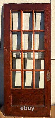 33x82.5x1.75 Antique Vintage Old Exterior Wood Wooden Entry Door Window Glass