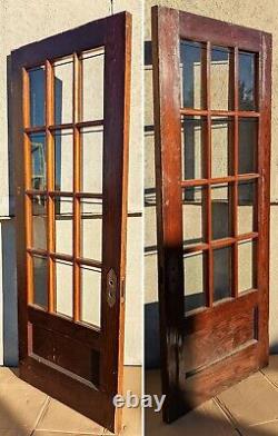 33x82.5x1.75 Antique Vintage Old Exterior Wood Wooden Entry Door Window Glass