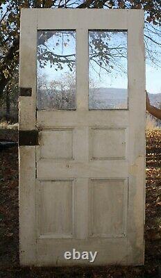 35x76x2 Antique 1854 Vintage Wood Wooden Exterior Entry Door Window Glass Lite