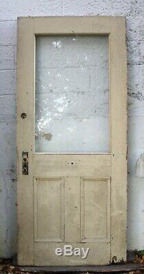 35x79 Antique Vintage Wood Wooden Exterior Entry Front Door Window Glass Panel