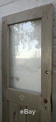 35x79 Antique Vintage Wood Wooden Exterior Entry Front Door Window Glass Panel