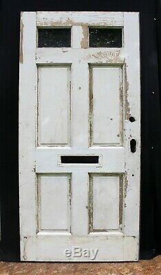 36x78 Antique Vintage Old Exterior Wood Wooden Front Entry Door 2 Window Glass