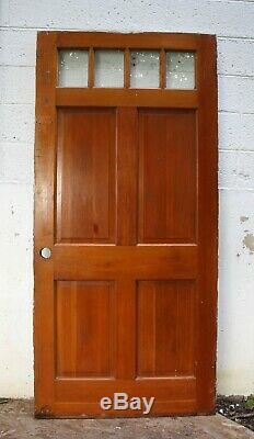 36x78 Antique Vintage Old Exterior Wood Wooden Front Entry Door 4 Window Glass