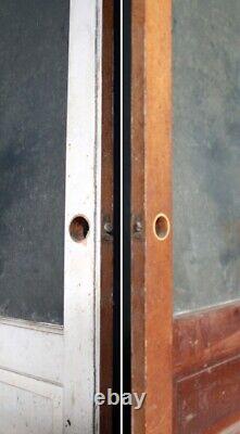 36x79.5x1.75 Vintage Antique Old Wood Wooden Exterior Entry Door Window Glass