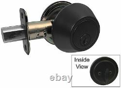 4 Entry Entrance w Single Deadbolt Black Door Locks round knobs Same Keyed