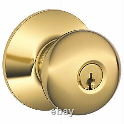 4 Pack Brass Plymouth Entry Lockset -F51APLY605