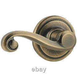4 Pk Kwikset Lido Antique Brass Bedroom Bathroom Door Lever Lockset 730LL 5 CP