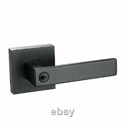 4Pack Black Keyed Entry Lever Lock for Exterior Door and Front Door Heavy Dut