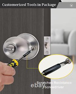 5 Sets Keyed Same Entry Door Knob & Single Cylinder Deadbolt Combo Satin Nickel