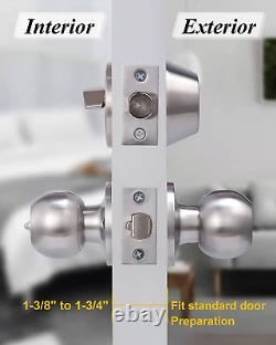 5 Sets Keyed Same Entry Door Knob & Single Cylinder Deadbolt Combo Satin Nickel