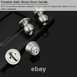 6 Pack All Keyed Same Entry Door Knobs with Single Cylinder Deadbolt for Exte