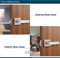 6 Pack Brushed Entry Lock(Keyed Alike)Front /Exterior Door, Satin Nickel