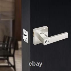 6 Pack Brushed Entry Lock(Keyed Alike)Front /Exterior Door, Satin Nickel