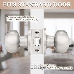 (6 Pack) Satin Nickel Round Entry Door Knobs Keyed Alike, Exterior/Interior Door