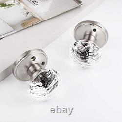 6PK Probrico Crystal Antique Glass Door Knobs Keyless Interior Lock for Bed/Bath