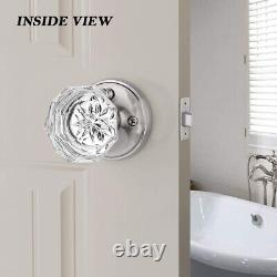 6PK Probrico Crystal Antique Glass Door Knobs Keyless Interior Lock for Bed/Bath