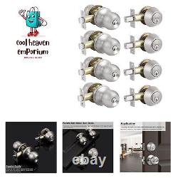 All Keyed Same Entry Door Knobs with Double Cylinder Deadbolt for Exterior Fr