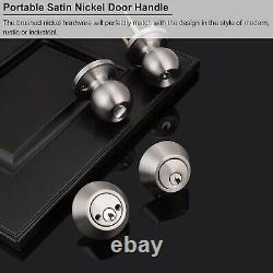 All Keyed Same Entry Door Knobs with Double Cylinder Deadbolt for Exterior Fr