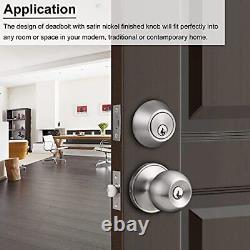 All Keyed Same Entry Door Knobs with Double Cylinder Deadbolt for Exterior Fr