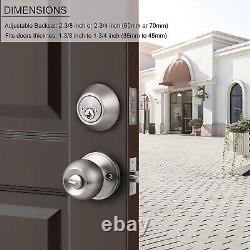 All Keyed Same Entry Door Knobs with Double Cylinder Deadbolt for Exterior Fr