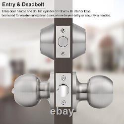 All Keyed Same Entry Door Knobs with Double Cylinder Deadbolt for Exterior Fr