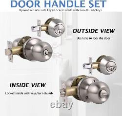 All Keyed Same Entry Door Knobs with Double Cylinder Deadbolt for Exterior Fr