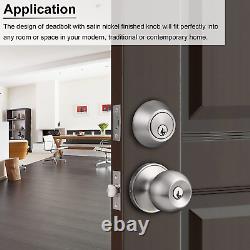 All Keyed Same Entry Door Knobs with Double Cylinder Deadbolt for Exterior Front