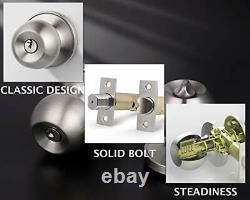 All Keyed Same Entry Door Knobs with Double Cylinder Deadbolt for Exterior Front D