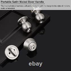 All Keyed Same, Front Door Handleset with Single Cylinder Deadbolt in Satin N