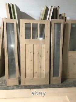 Alpine Style 3 Lite Knotty Alder Entry Door With Sidelites No Transom