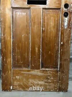 Antique Exterior Stained Wood French Entry Door Half-moon Glass 32x79