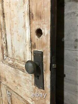 Antique Farmhouse Exterior Wood Entry Door /w 6 Panels & Hardware(Stained) 36x84