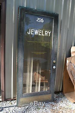 Antique Victorian Glass Exterior front Entry Wood Door Jewelery store 82 x 351/2