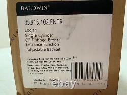 Baldwin 85315102ENTR Logan Single Cylinder Handleset with Classic Interior Knob